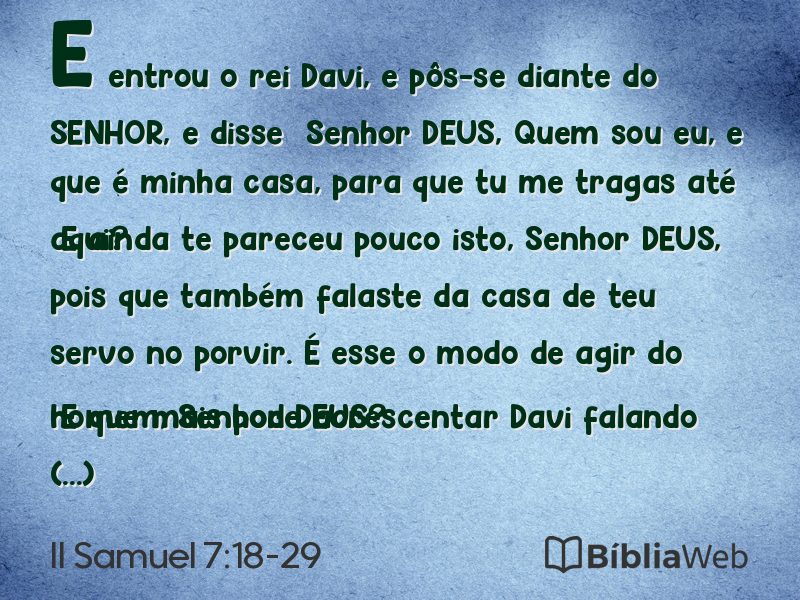 II Samuel 7:18-29 em imagem para compartilhar