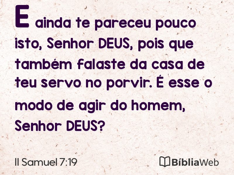 II Samuel 7:19 em imagem para compartilhar