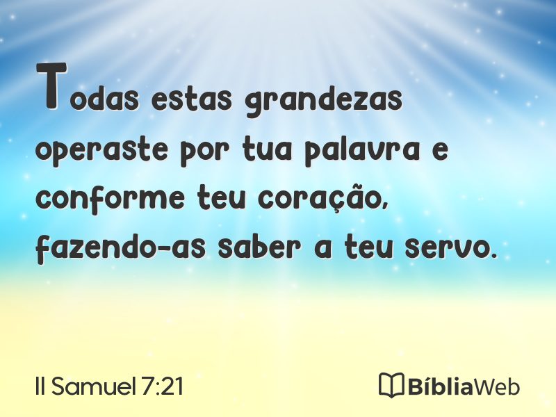 II Samuel 7:21 em imagem para compartilhar