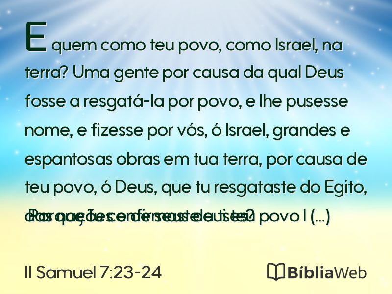 II Samuel 7:23-24 em imagem para compartilhar