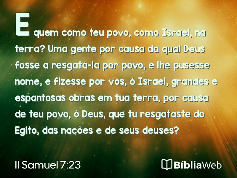 II Samuel 7:23 em imagem para compartilhar