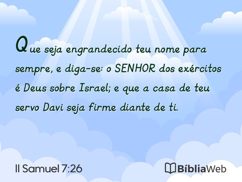 II Samuel 7:26 em imagem para compartilhar