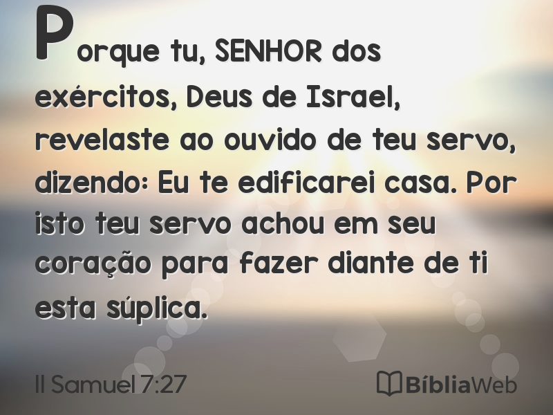 II Samuel 7:27 em imagem para compartilhar