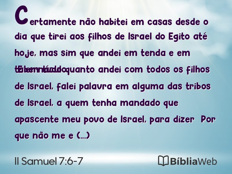 II Samuel 7:6-7 em imagem para compartilhar