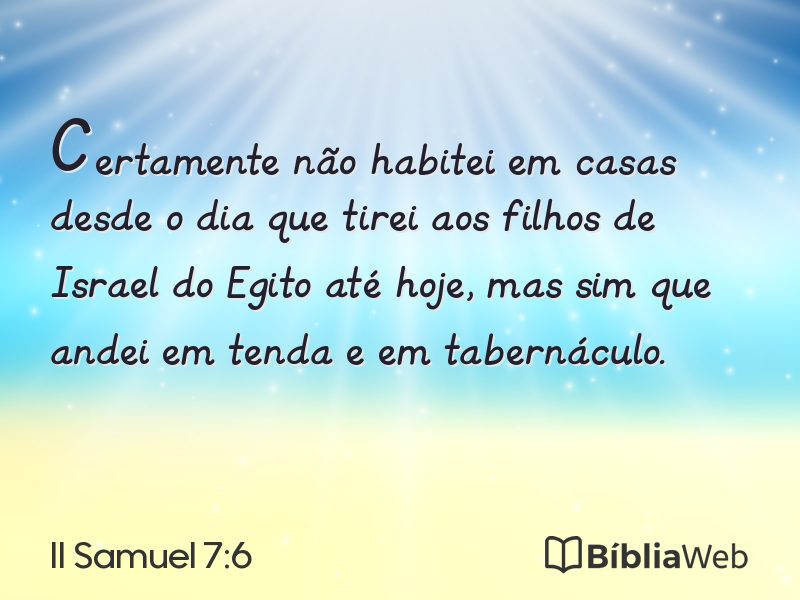 II Samuel 7:6 em imagem para compartilhar