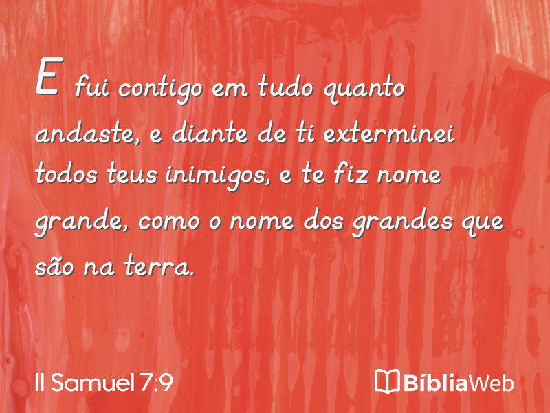 II Samuel 7:9 em imagem para compartilhar
