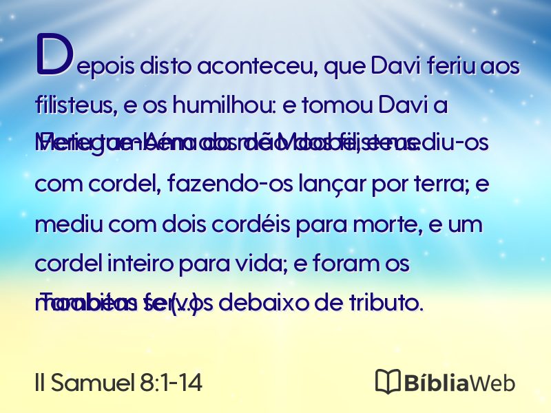 II Samuel 8:1-14 em imagem para compartilhar