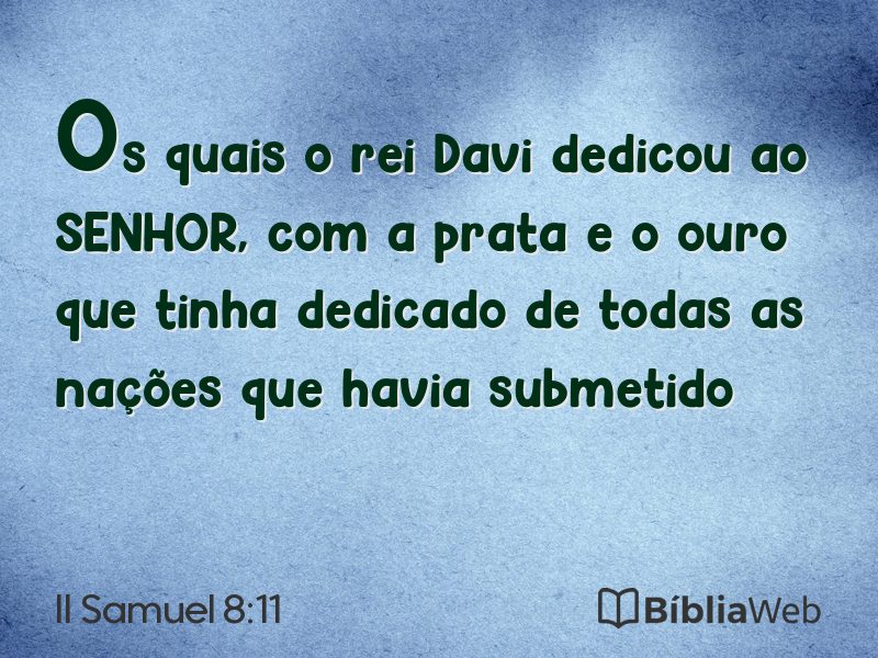 II Samuel 8:11 em imagem para compartilhar