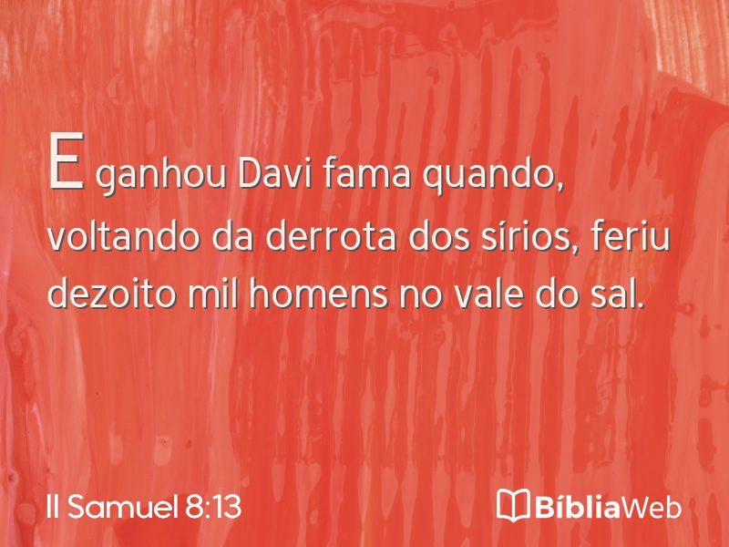 II Samuel 8:13 em imagem para compartilhar
