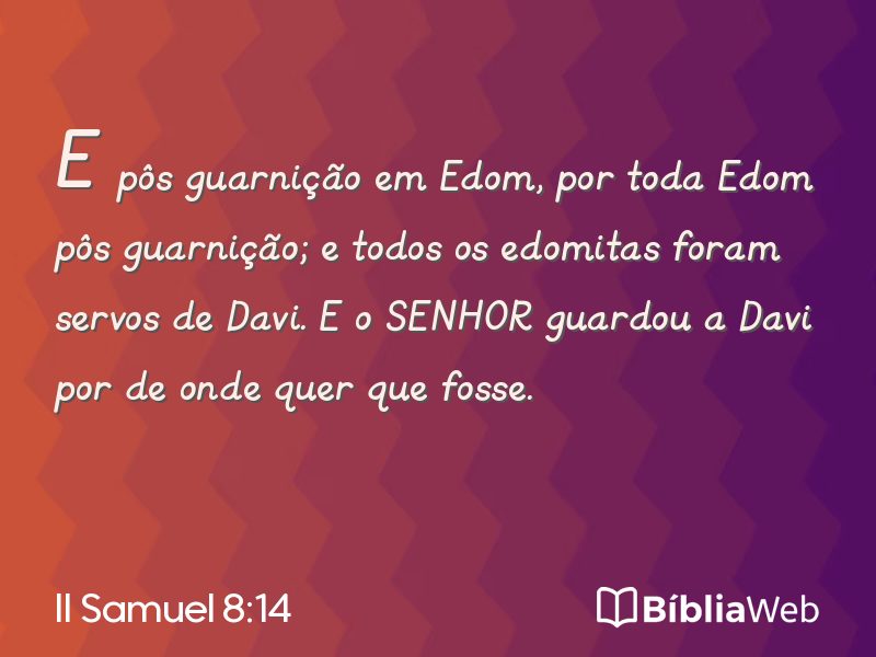II Samuel 8:14 em imagem para compartilhar