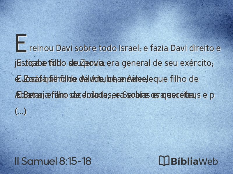 II Samuel 8:15-18 em imagem para compartilhar