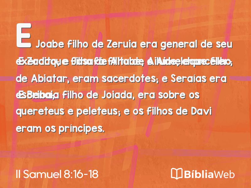 II Samuel 8:16-18 em imagem para compartilhar