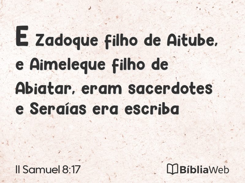 II Samuel 8:17 em imagem para compartilhar