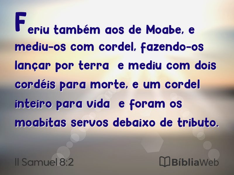 II Samuel 8:2 em imagem para compartilhar