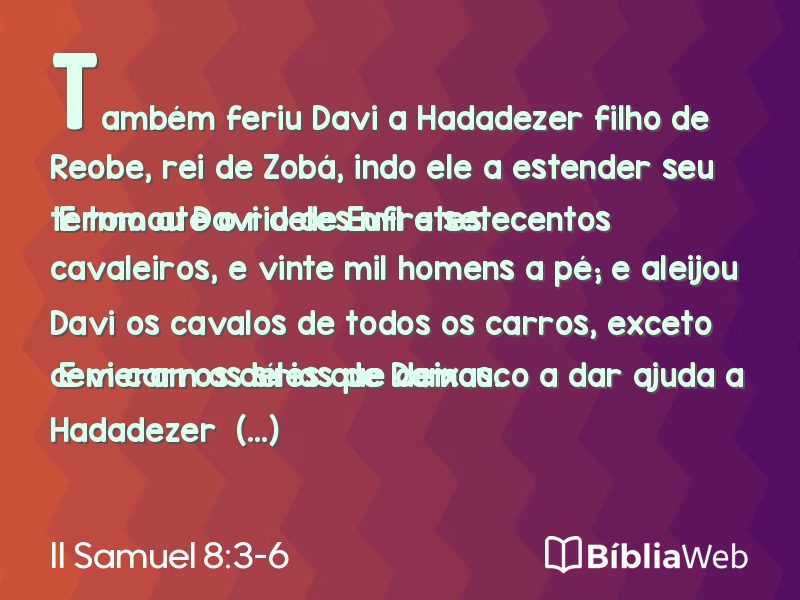 II Samuel 8:3-6 em imagem para compartilhar