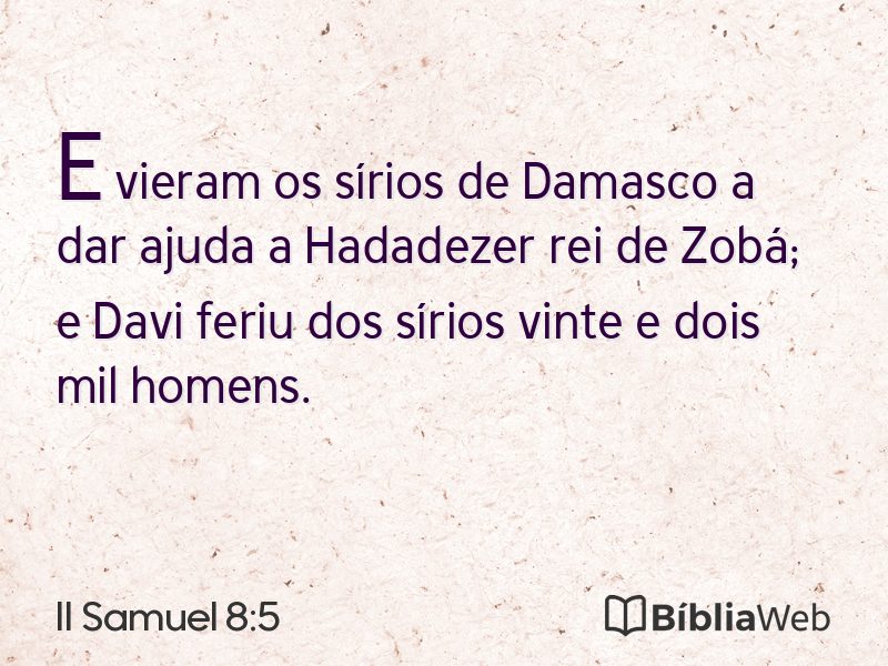 II Samuel 8:5 em imagem para compartilhar