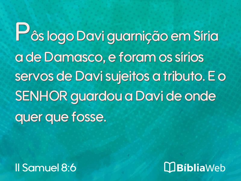 II Samuel 8:6 em imagem para compartilhar