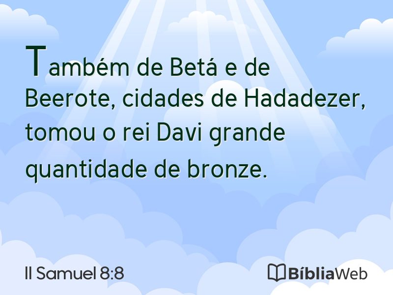II Samuel 8:8 em imagem para compartilhar