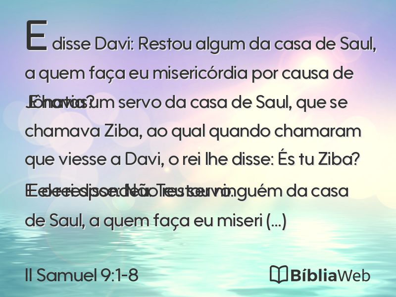 II Samuel 9:1-8 em imagem para compartilhar