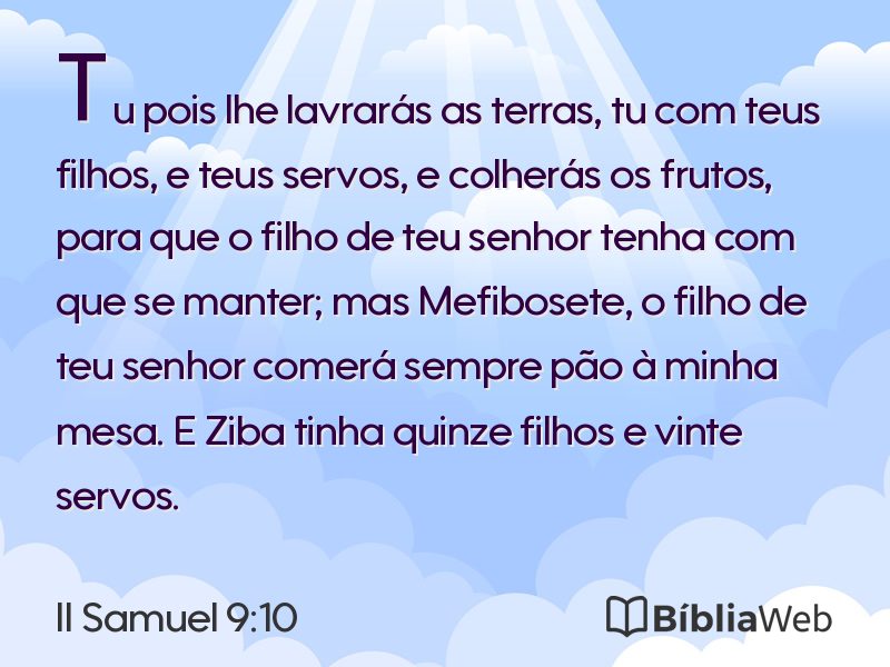 II Samuel 9:10 em imagem para compartilhar