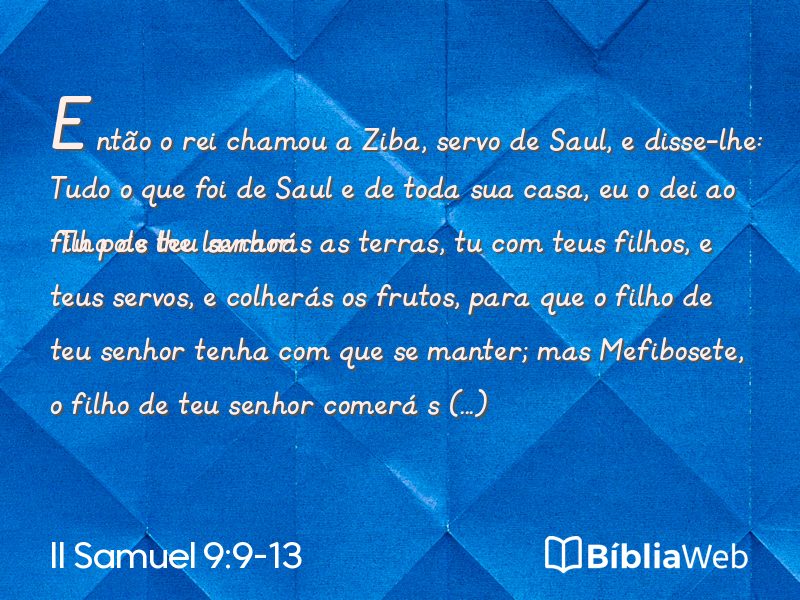 II Samuel 9:9-13 em imagem para compartilhar