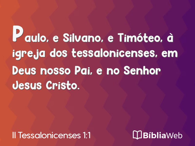 II Tessalonicenses 1:1 em imagem para compartilhar