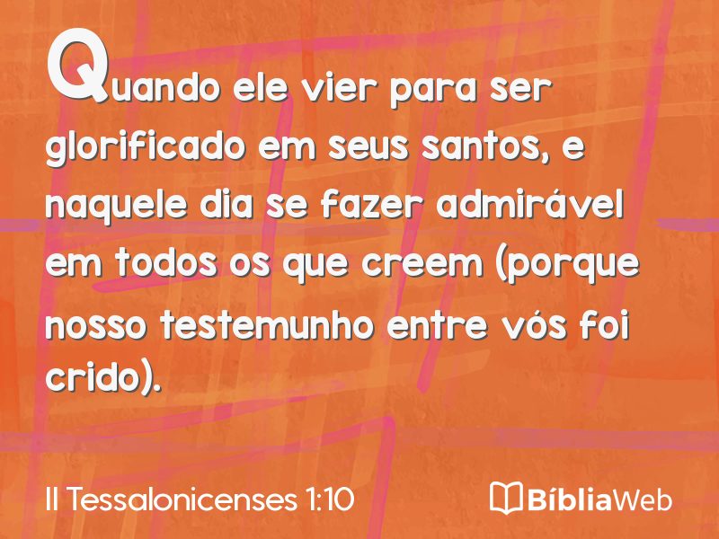 II Tessalonicenses 1:10 em imagem para compartilhar