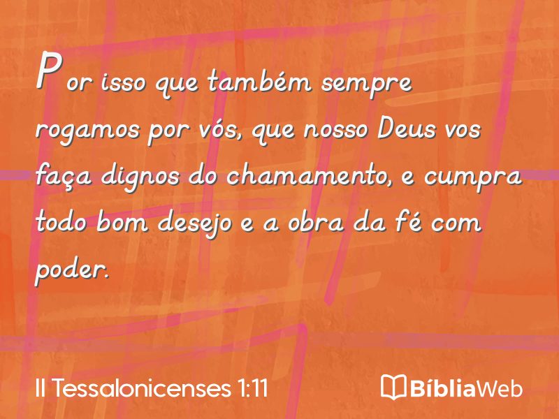 II Tessalonicenses 1:11 em imagem para compartilhar