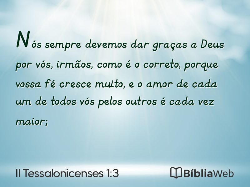 II Tessalonicenses 1:3 em imagem para compartilhar