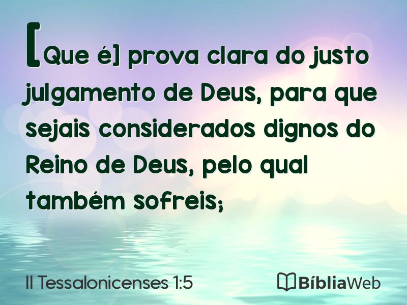 II Tessalonicenses 1:5 em imagem para compartilhar