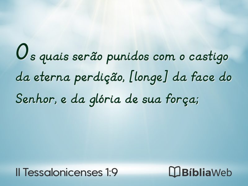 II Tessalonicenses 1:9 em imagem para compartilhar
