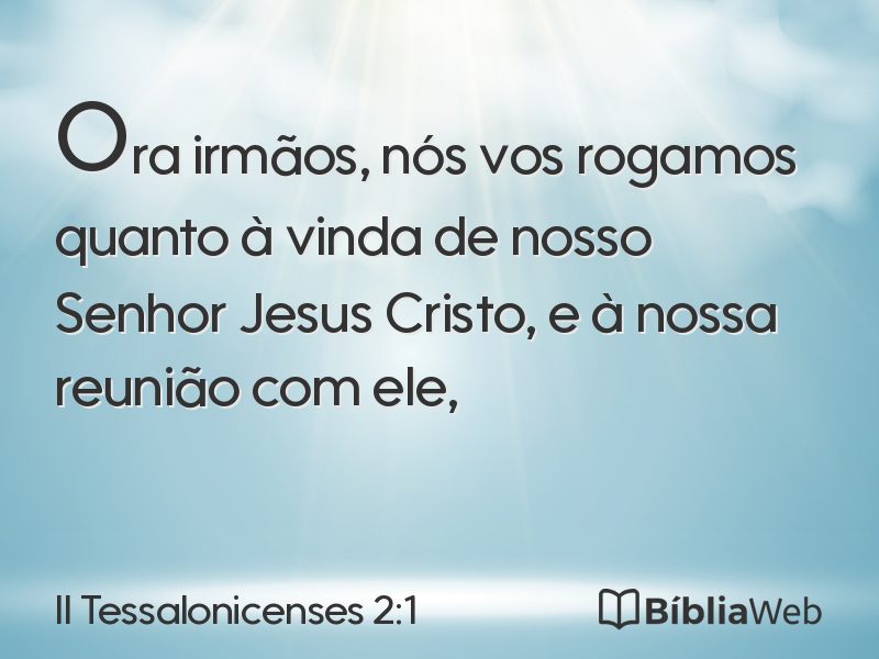 II Tessalonicenses 2:1 em imagem para compartilhar