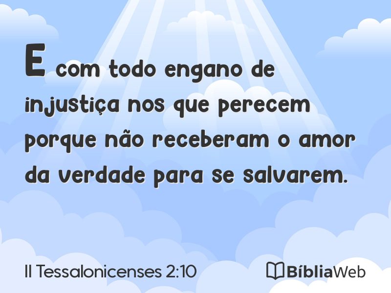 II Tessalonicenses 2:10 em imagem para compartilhar