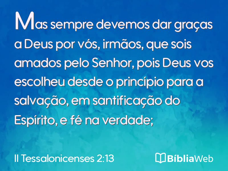 II Tessalonicenses 2:13 em imagem para compartilhar