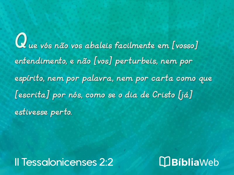 II Tessalonicenses 2:2 em imagem para compartilhar