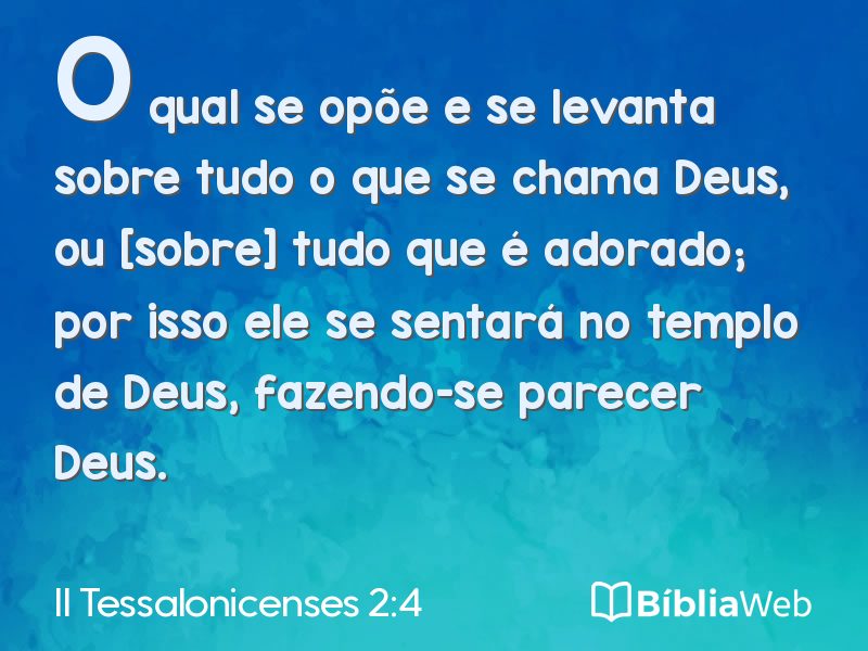 II Tessalonicenses 2:4 em imagem para compartilhar