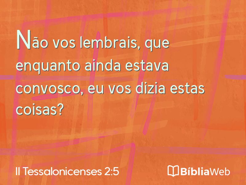 II Tessalonicenses 2:5 em imagem para compartilhar