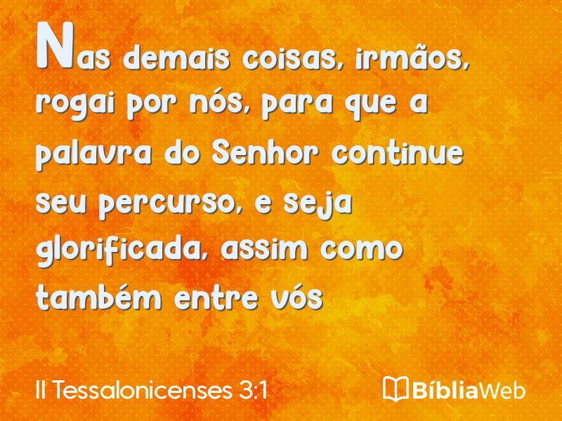 II Tessalonicenses 3:1 em imagem para compartilhar