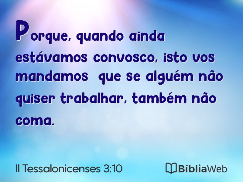 II Tessalonicenses 3:10 em imagem para compartilhar