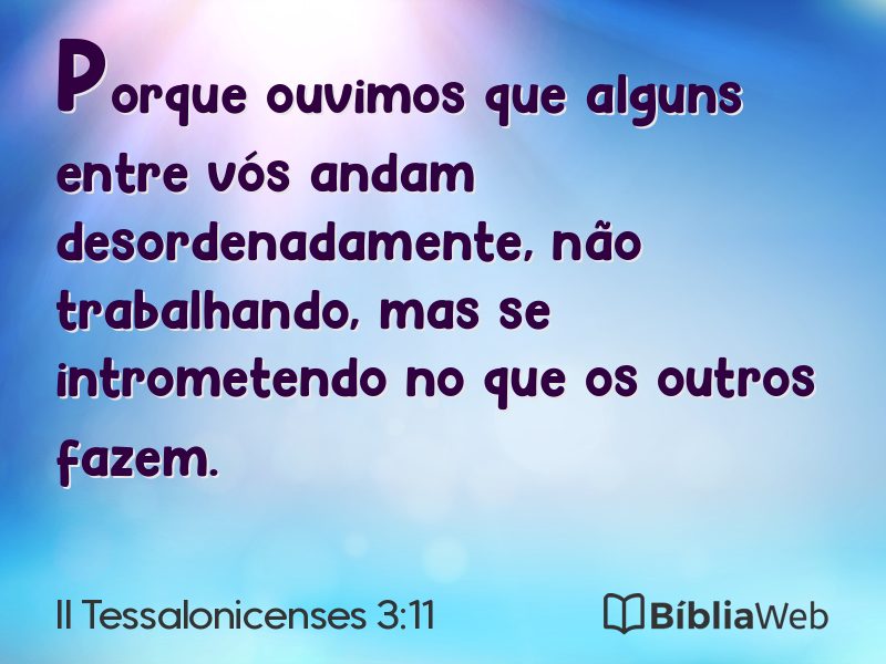 II Tessalonicenses 3:11 em imagem para compartilhar