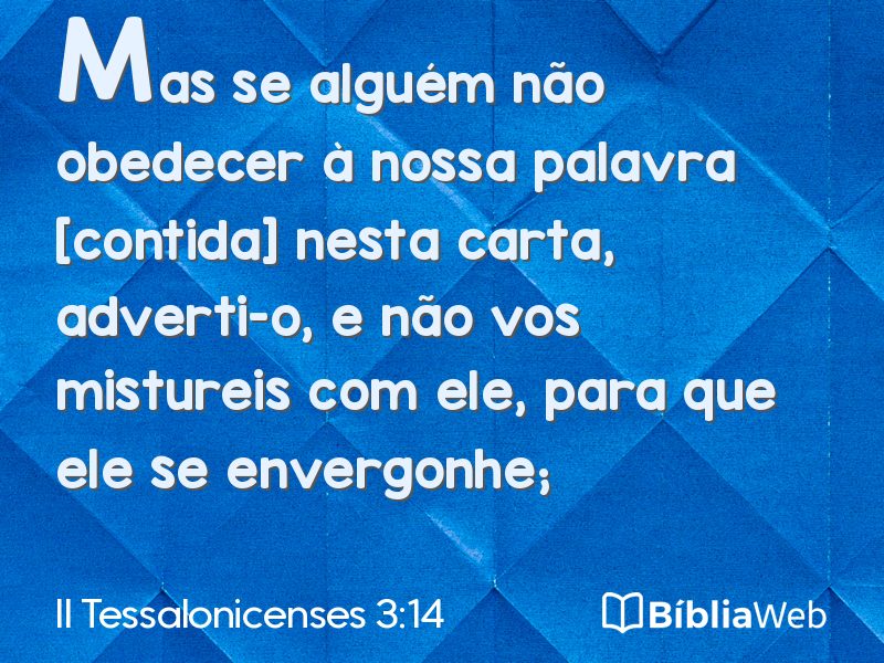 II Tessalonicenses 3:14 em imagem para compartilhar