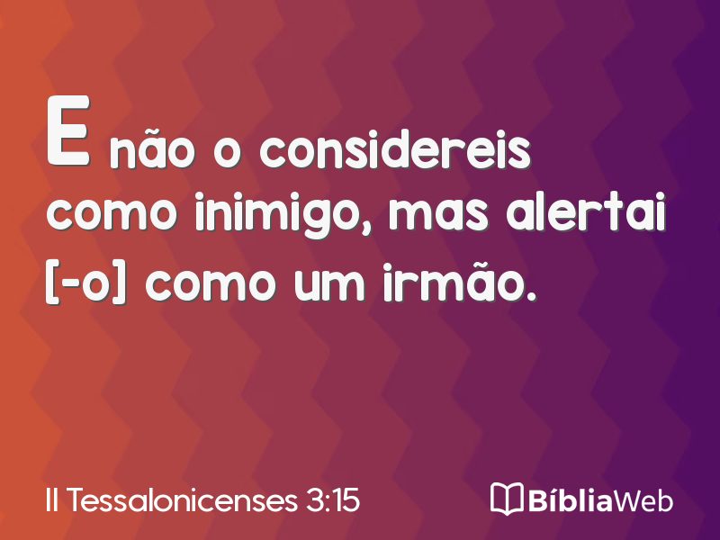 II Tessalonicenses 3:15 em imagem para compartilhar