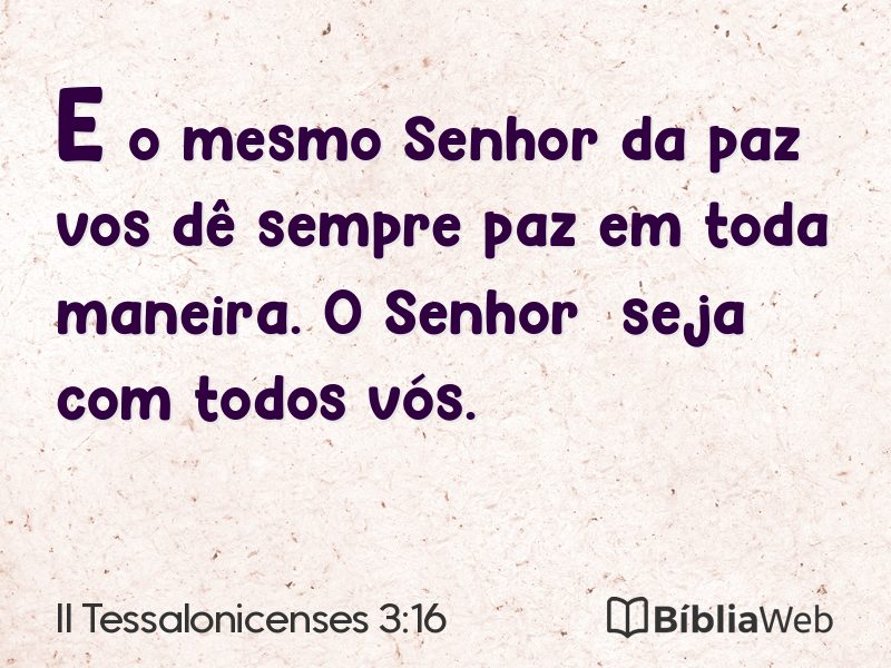 II Tessalonicenses 3:16 em imagem para compartilhar