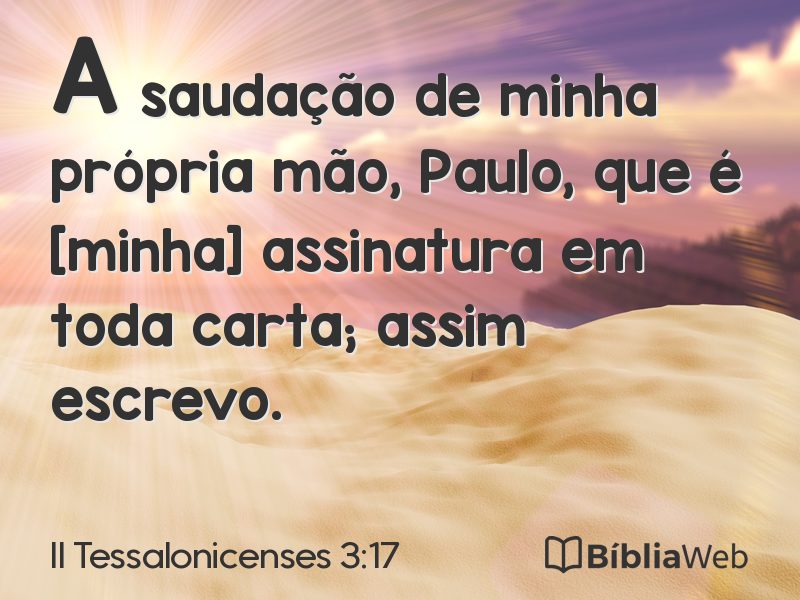 II Tessalonicenses 3:17 em imagem para compartilhar