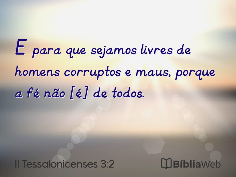 II Tessalonicenses 3:2 em imagem para compartilhar