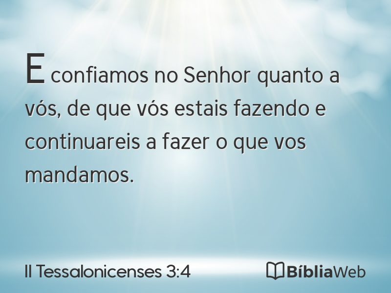 II Tessalonicenses 3:4 em imagem para compartilhar