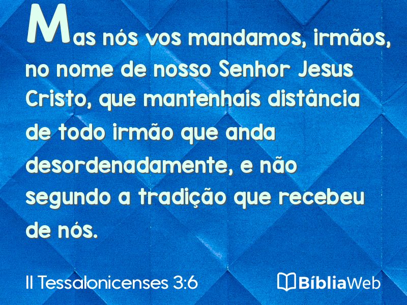 II Tessalonicenses 3:6 em imagem para compartilhar