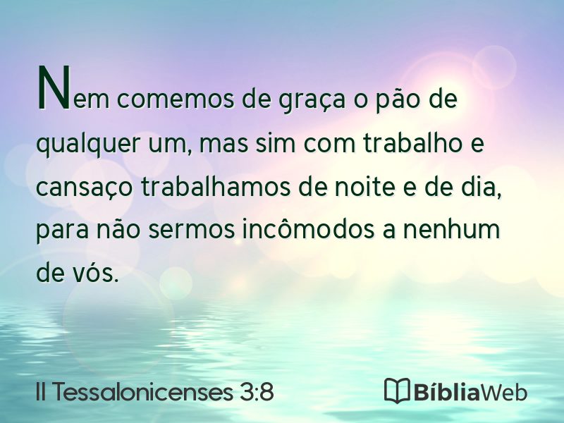 II Tessalonicenses 3:8 em imagem para compartilhar