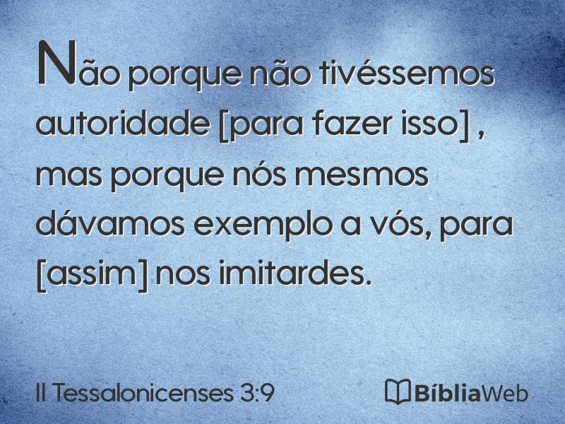 II Tessalonicenses 3:9 em imagem para compartilhar