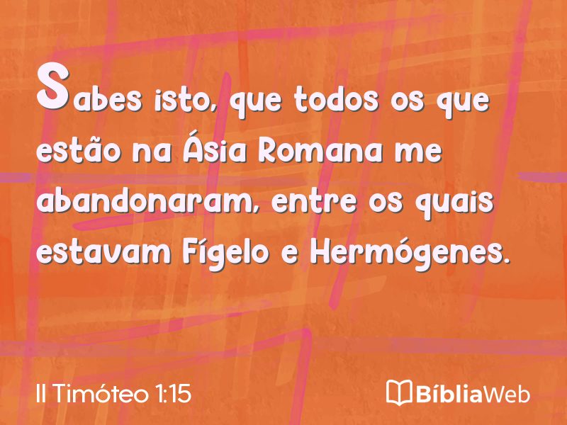 II Timóteo 1:15 em imagem para compartilhar